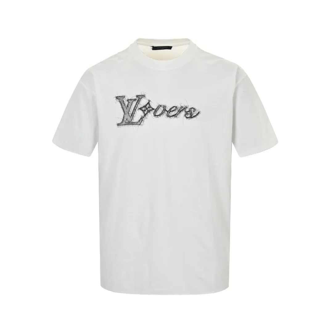Louis Vuitton/Louis Vuitton 24ss sketch letter printed short sleeves